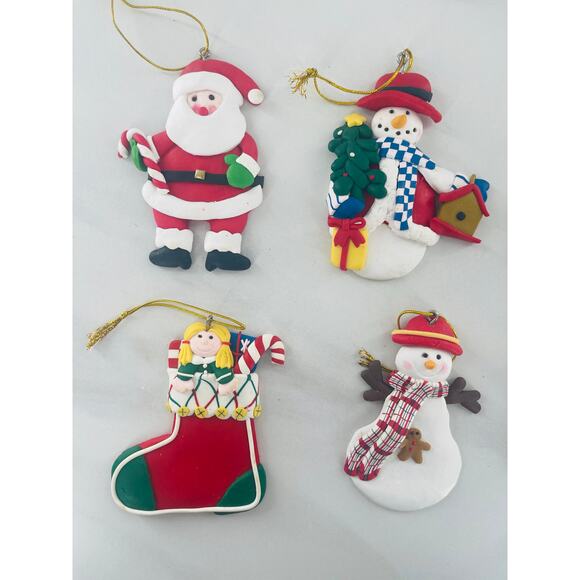 Set of 9 clay Christmas Ornaments - Picture 6 of 6